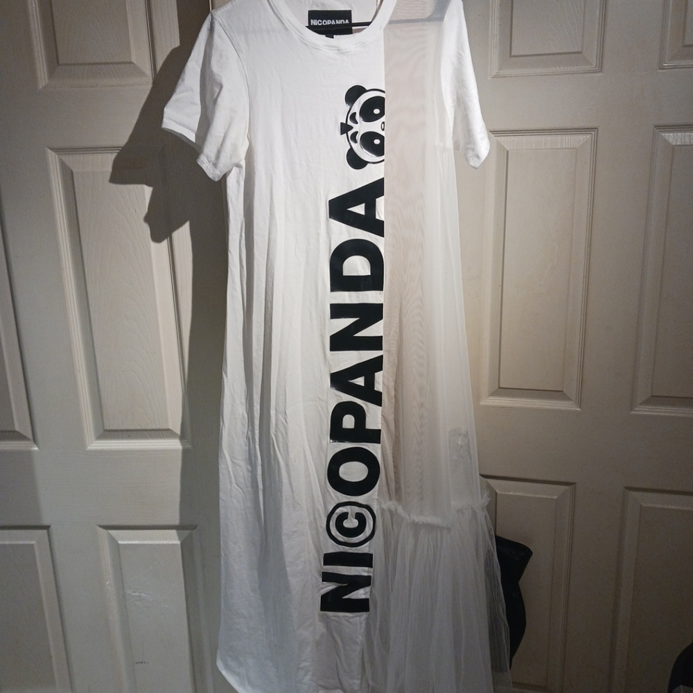 White Logo Midi Dress